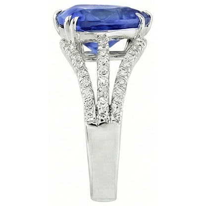 6 Carat Trillion Sri Lanka Sapphire Natural Earth Mined Diamonds Ring Jewelry
