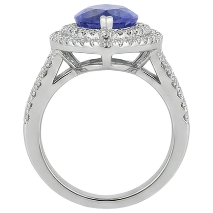 6 Ct Natural Earth Mined Diamond With Marquise Cut Tanzanite Stone Ring White Gold 14K