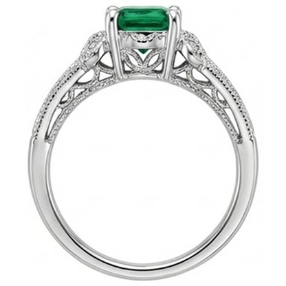 6 Ct Princess Cut Green Emerald GIA Natural Earth Mined Diamond Ring White Gold Fine Jewelry