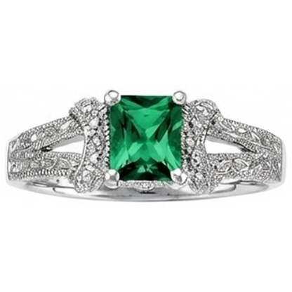 6 Ct Princess Cut Green Emerald GIA Natural Earth Mined Diamond Ring White Gold Fine Jewelry