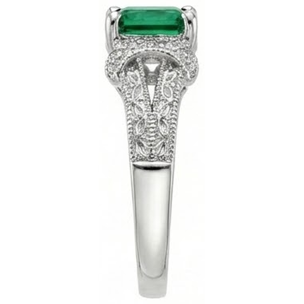 6 Ct Princess Cut Green Emerald GIA Natural Earth Mined Diamond Ring White Gold Fine Jewelry
