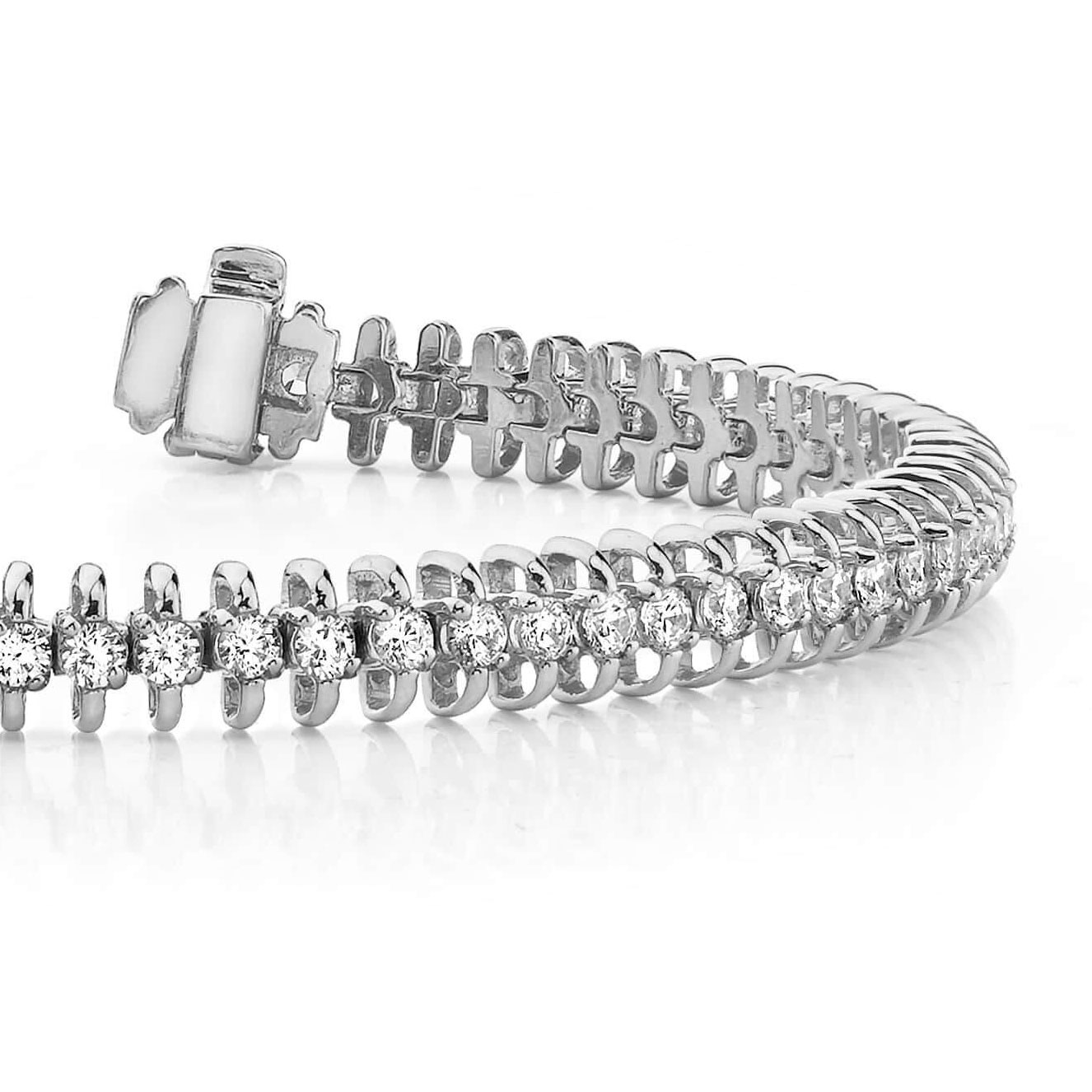 6.20 Ct Sparkling Round Lab Grown Diamonds Ladies Tennis Bracelet White Gold