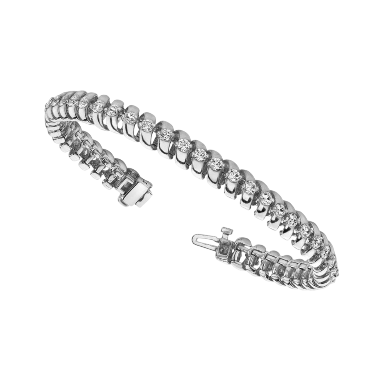 6.30 Carats Lab Grown Diamond Tennis Bracelet Solid White Gold Jewelry New