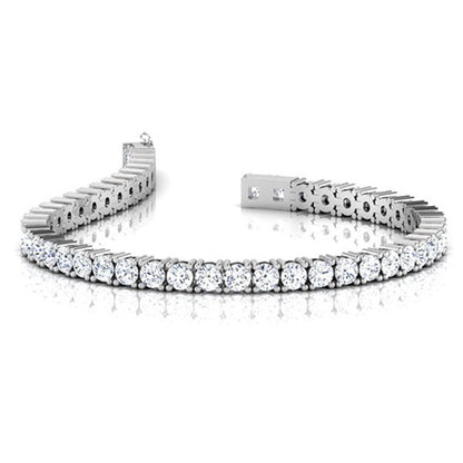 6.30 Carats Round Cut Lab Grown Diamond Tennis Bracelet White Gold Fine Jewelry