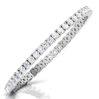 6.30 Carats Round Cut Lab Grown Diamond Tennis Bracelet White Gold Fine Jewelry