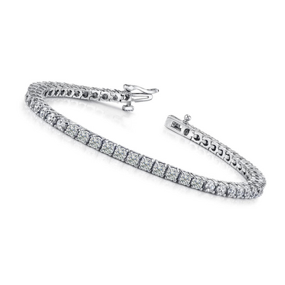 6.60 Carats Sparkling Round Cut Lab Grown Diamond Tennis Bracelet White Gold 14K