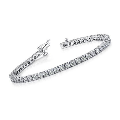 6.60 Carats Sparkling Round Cut Lab Grown Diamond Tennis Bracelet White Gold 14K