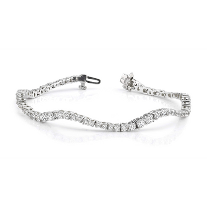 6.60 Ct Round Fine Lab Grown Diamond Bracelet Solid White Gold Sparkling