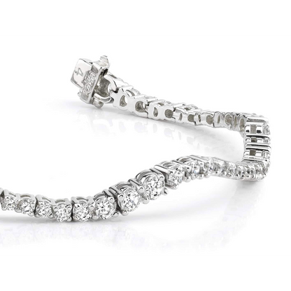 6.60 Ct Round Fine Lab Grown Diamond Bracelet Solid White Gold Sparkling