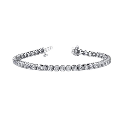 6.75 Carats Lab Grown Diamonds Prong Set Tennis Bracelet White Gold