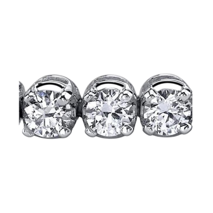 6.75 Carats Lab Grown Diamonds Prong Set Tennis Bracelet White Gold