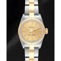 67193 Rolex Oyster Perpetual Champagne Dial Women Watch