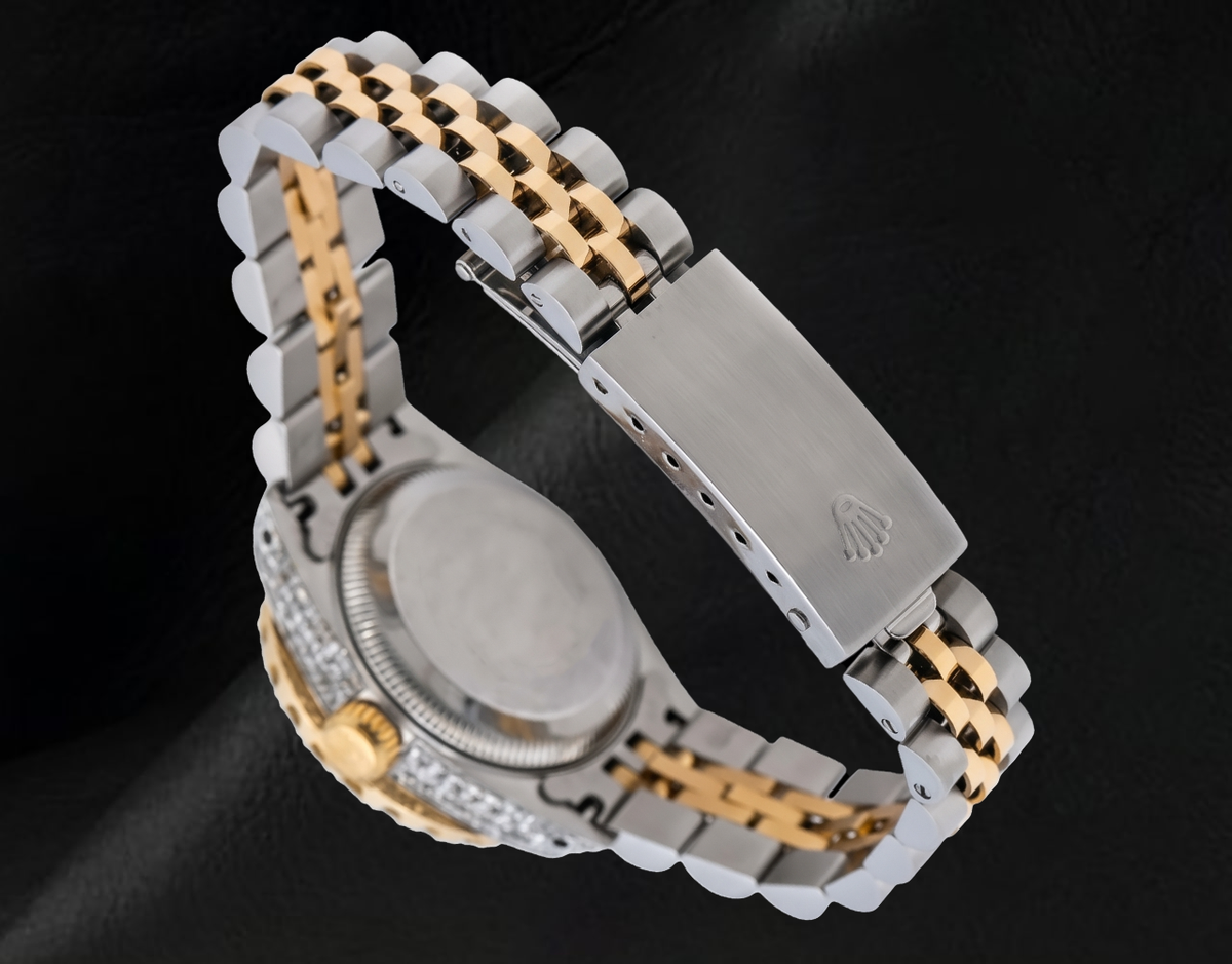 69173 Rolex Datejust 26mm Diamond Dial With Blue Sapphire Two Tone Watch