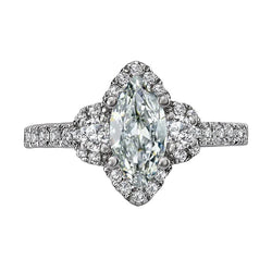 6 Carat Marquise Natural Earth Mined Diamond Engagement Ring