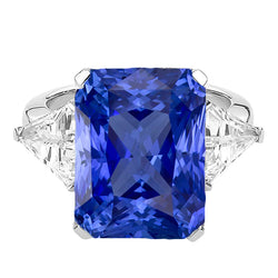 6 Carat Radiant Sapphire Stone Ring