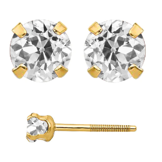 6 Ct Old Miner Diamond Earrings