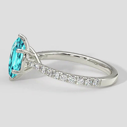 6 Prong Paraiba Engagement Ring