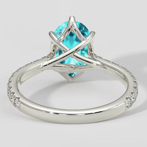 6 Prong Paraiba Engagement Ring