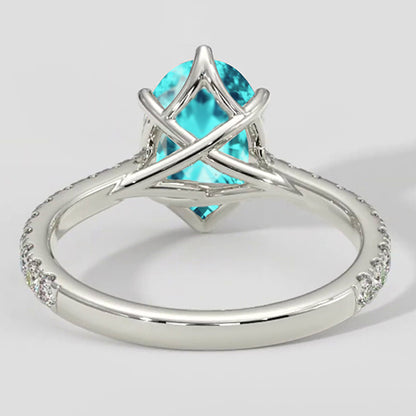 6 Prong Paraiba Engagement Ring