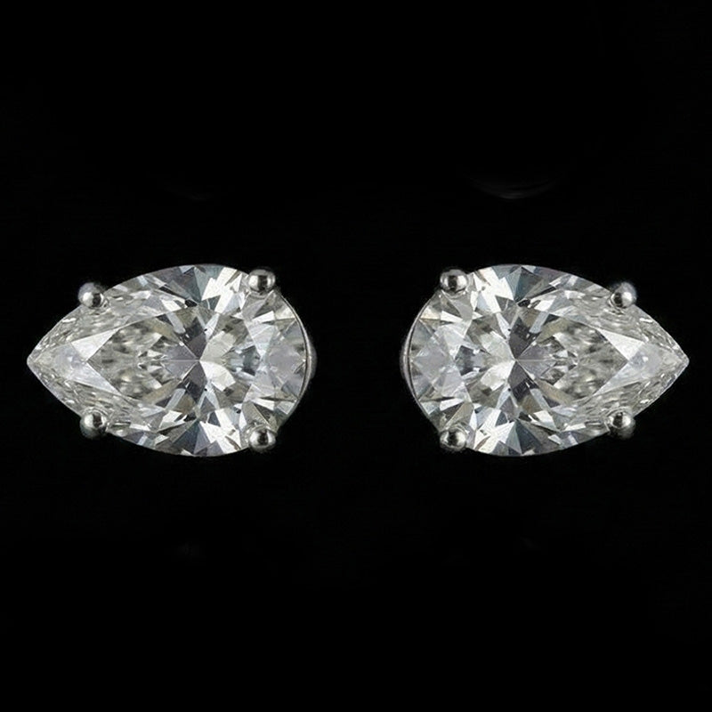 6 Carats Pear Cut CERTIFICATE Lab Grown Diamonds Studs Earrings White Gold