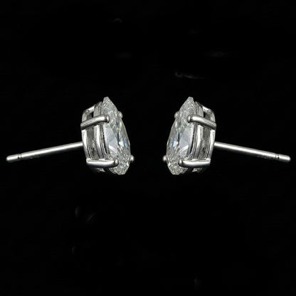 6 Carats Pear Cut CERTIFICATE Lab Grown Diamonds Studs Earrings White Gold
