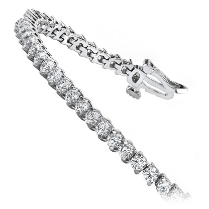 6 Carats Prong Set Round Cut Lab Grown Diamond Tennis Bracelet White Gold
