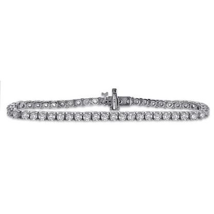 6 Carats Women Bracelet Round Cut Lab Grown Diamonds White Gold