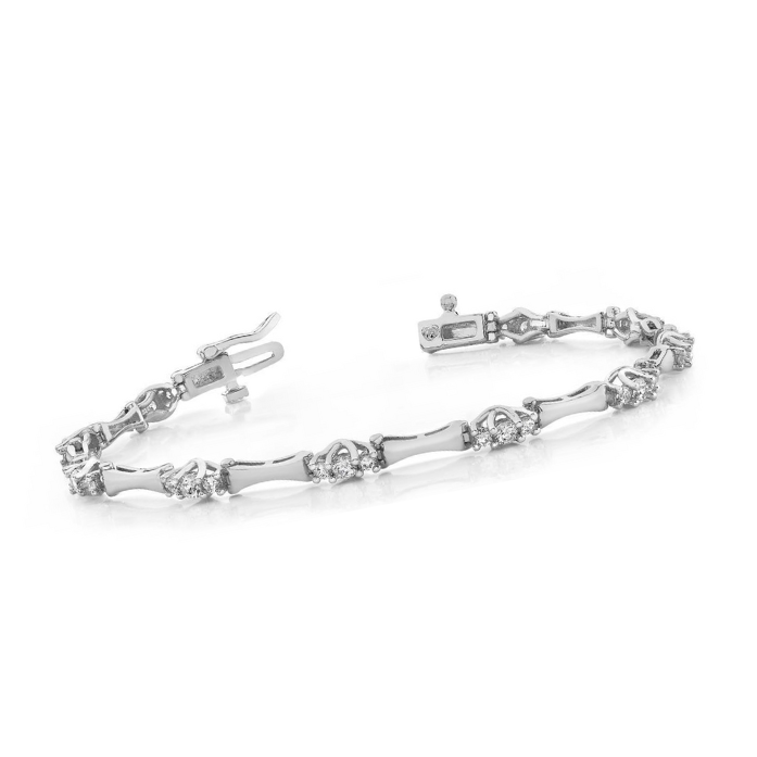 6 Ct Round Brilliant Cut Lab Grown Diamond Tennis Bracelet Solid White Gold 14K