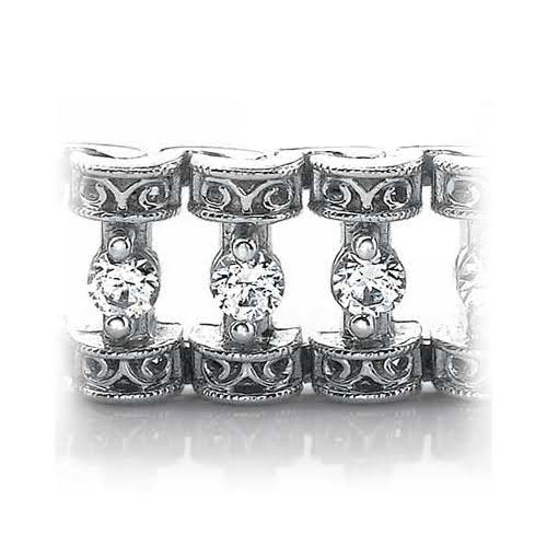 6 Ct Round Two Prong Setting Natural Earth Mined Diamond Bracelet Solid White Gold 14K