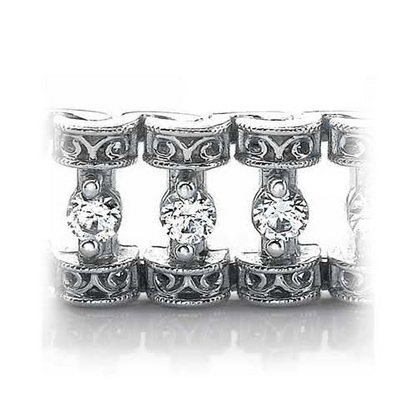 6 Ct Round Two Prong Setting Natural Earth Mined Diamond Bracelet Solid White Gold 14K