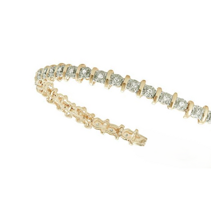 6 Ct Sparkling Prong Lab Grown Diamonds Tennis Bracelet YG