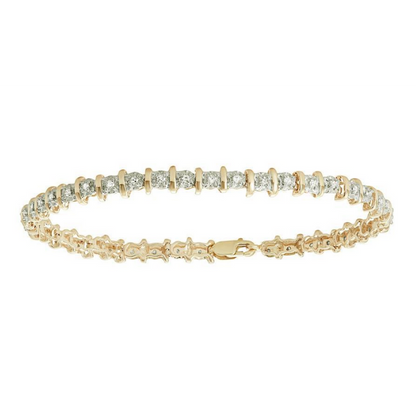 6 Ct Sparkling Prong Lab Grown Diamonds Tennis Bracelet YG