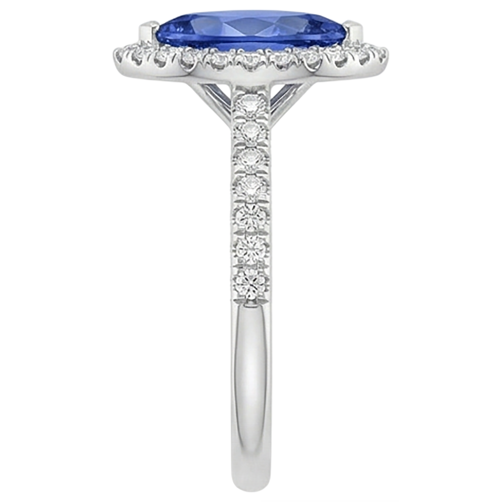 7.25 Carats Marquise Tanzanite Halo Natural Earth Mined Diamond Ring White Gold 14K