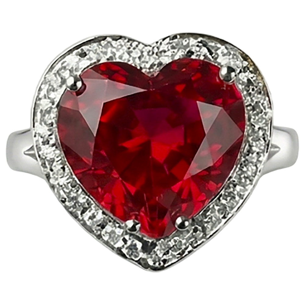 7.25 Ct 14K Gold Nice Gemstone Ring Red Ruby IGI CERTIFIED With Diamond Jewelry