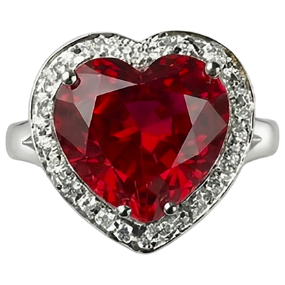 7.25 Ct 14K Gold Nice Gemstone Ring Red Ruby IGI CERTIFIED With Diamond Jewelry