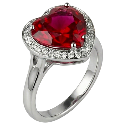 7.25 Ct 14K Gold Nice Gemstone Ring Red Ruby IGI CERTIFIED With Diamond Jewelry