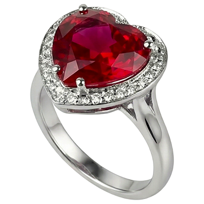 7.25 Ct 14K Gold Nice Gemstone Ring Red Ruby IGI CERTIFIED With Diamond Jewelry