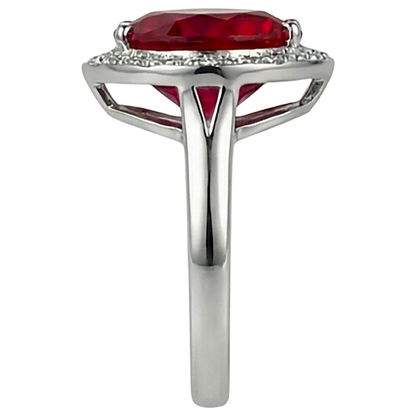 7.25 Ct 14K Gold Nice Gemstone Ring Red Ruby IGI CERTIFIED With Diamond Jewelry