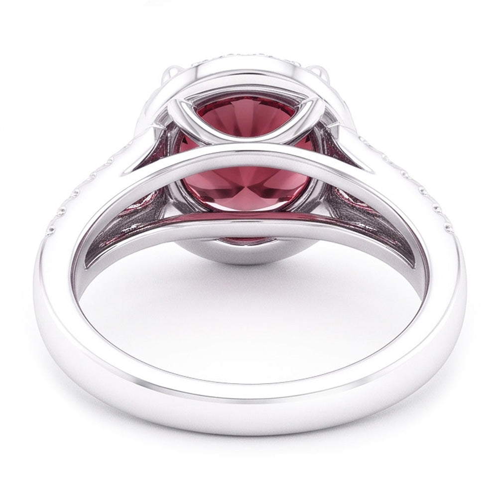 7.25 Ct Tourmaline And Natural Earth Mined Diamonds Halo Wedding Ring Gold White