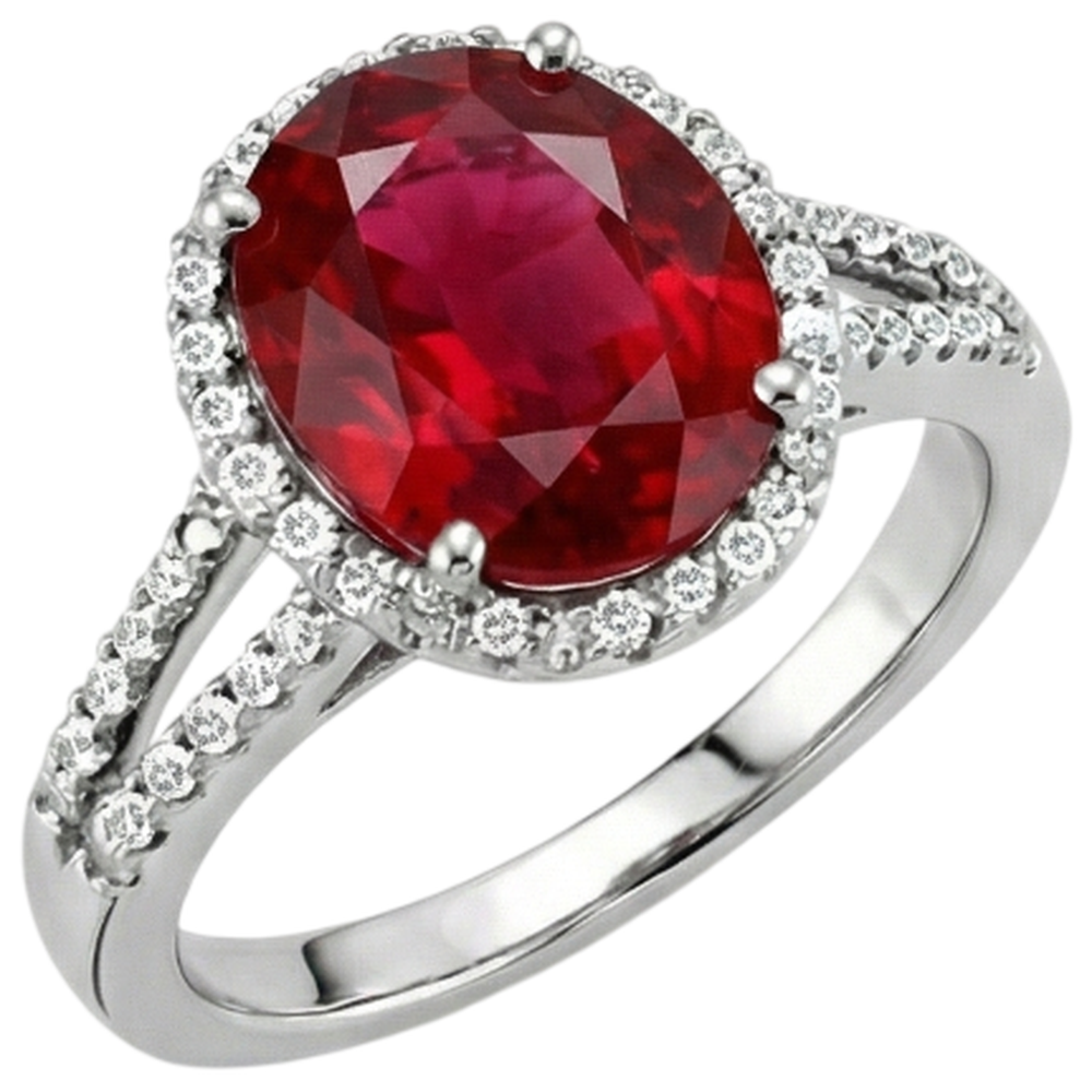 7.50 Ct Diamond And Red Ruby IGI CERTIFIED Gem-Stone Ring Jewelry White Gold 14K