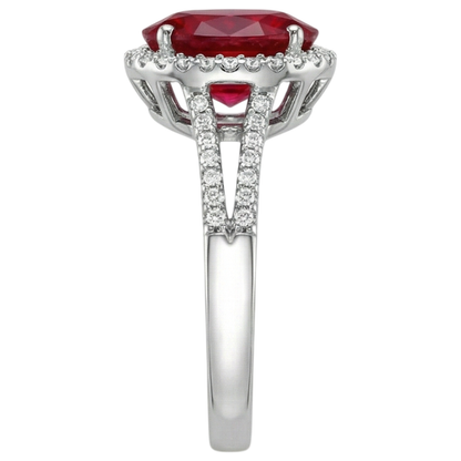 7.50 Ct Diamond And Red Ruby IGI CERTIFIED Gem-Stone Ring Jewelry White Gold 14K