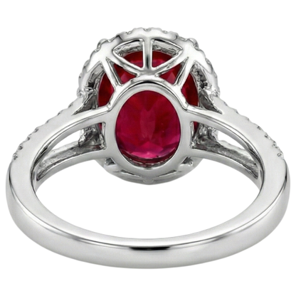 7.50 Ct Diamond And Red Ruby IGI CERTIFIED Gem-Stone Ring Jewelry White Gold 14K