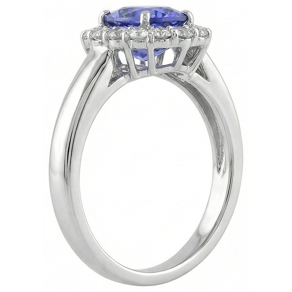 7.50 Ct Oval Tanzanite With Natural Earth Mined Diamonds Wedding Ring Gold White 14K