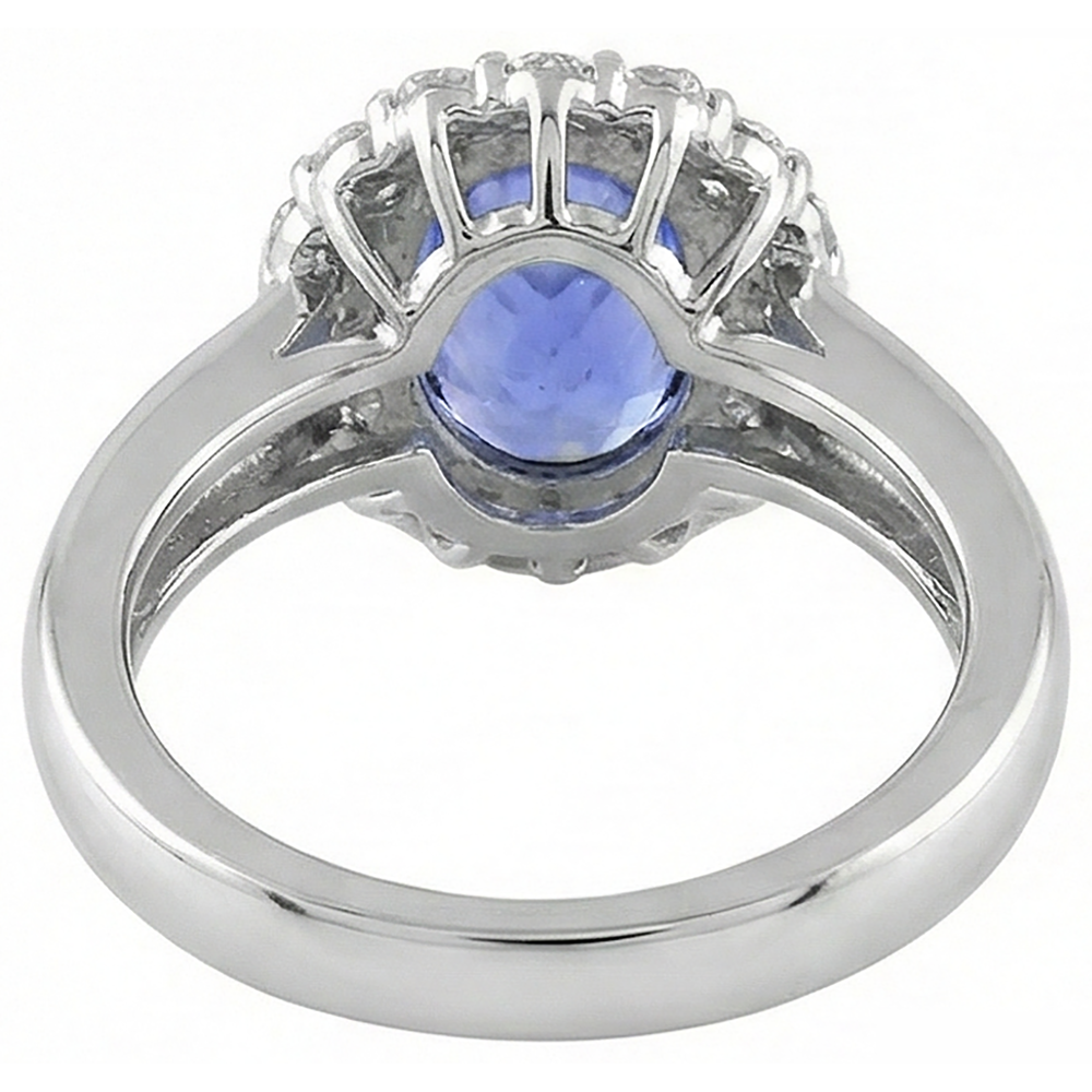 7.50 Ct Oval Tanzanite With Natural Earth Mined Diamonds Wedding Ring Gold White 14K