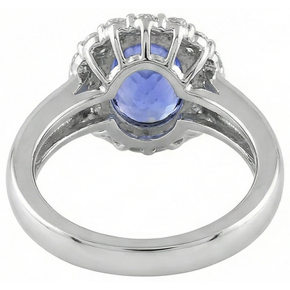 7.50 Ct Oval Tanzanite With Natural Earth Mined Diamonds Wedding Ring Gold White 14K