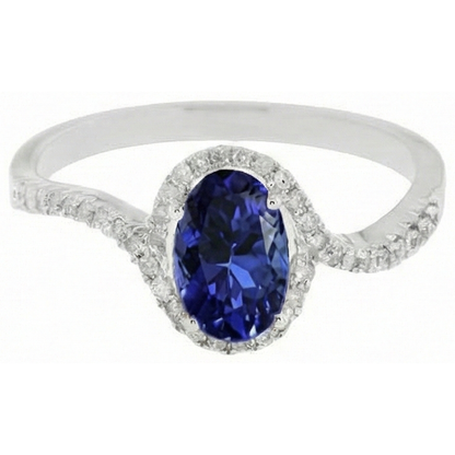 Natural Real ( Not Lab Grown )  7.75 Carats Blue Tanzanite Wedding Ring White Gold 14K