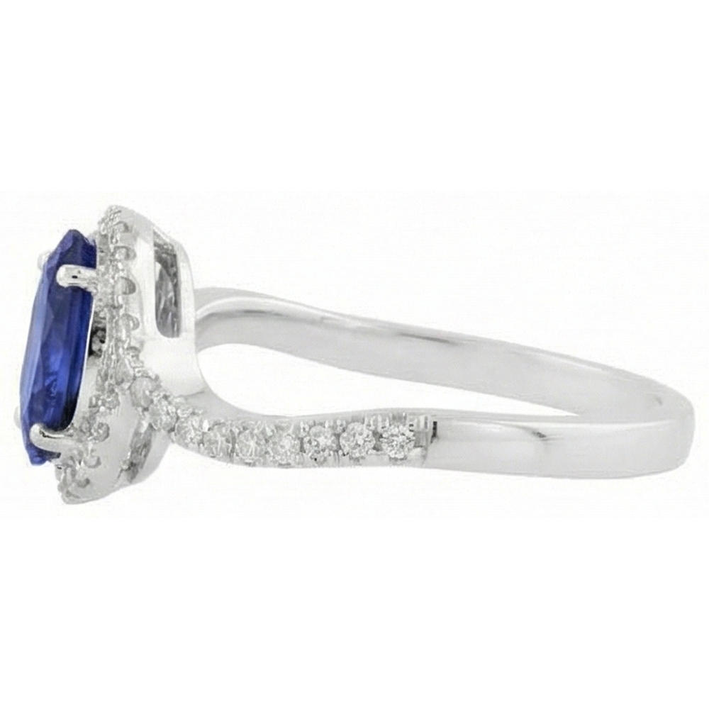 Natural Real ( Not Lab Grown )  7.75 Carats Blue Tanzanite Wedding Ring White Gold 14K