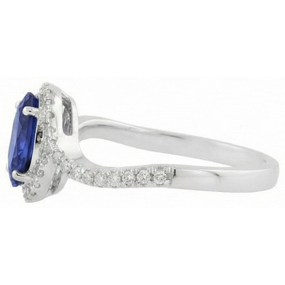 Natural Real ( Not Lab Grown )  7.75 Carats Blue Tanzanite Wedding Ring White Gold 14K