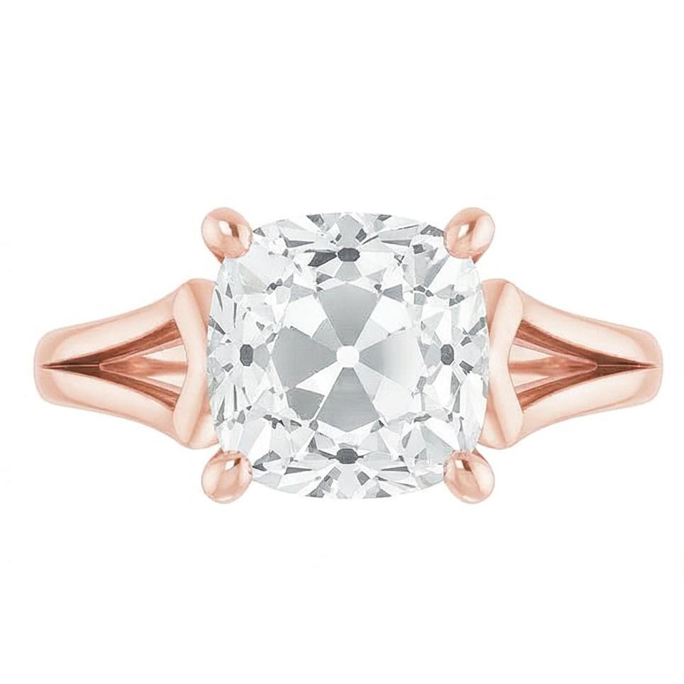 7 Carat Cushion Natural Real Diamond ( Not Lab Grown ) Ring For Women
