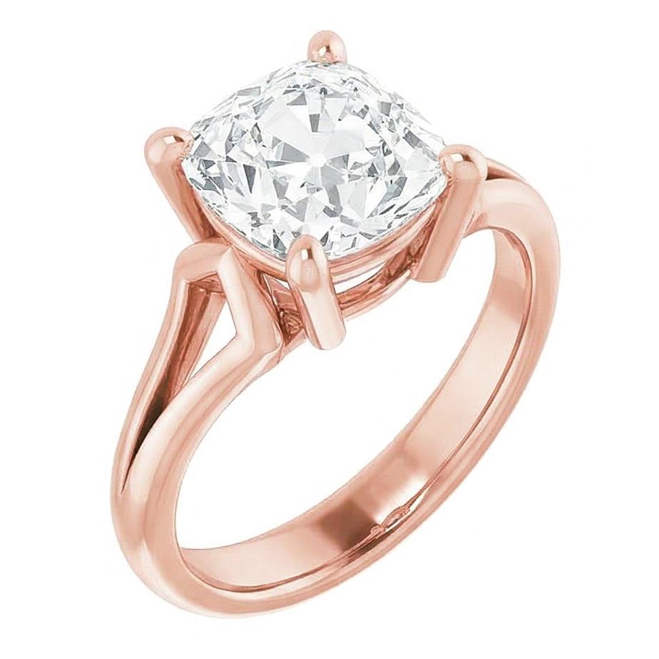 7 Carat Cushion Natural Real Diamond ( Not Lab Grown ) Ring For Women